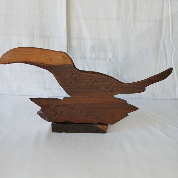 Vintage MCM Wooden Toucan Hand Carved Sculpture Tropical Bird Tiki Bar - Picture 5 of 8